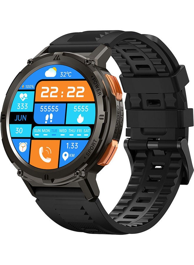 Tank T2 1.43 Inch Amoled Always On Display Bluetooth Answer Make Call Smart Watches For Men 5 ATM US Military Certified With 70 Sport Modes For Android IOS Iphones Black