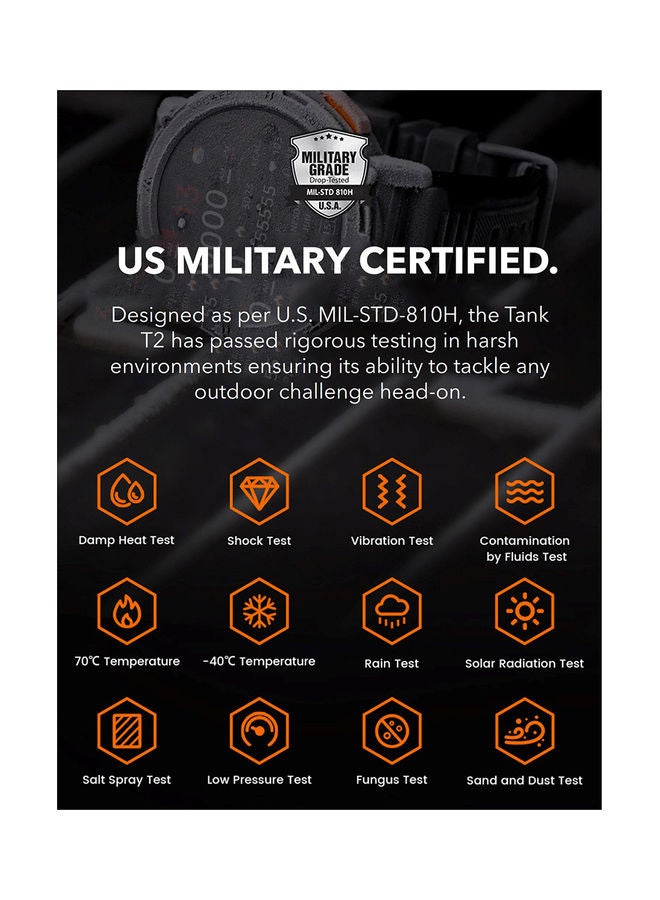 Tank T2 1.43 Inch Amoled Always On Display Bluetooth Answer Make Call Smart Watches For Men 5 ATM US Military Certified With 70 Sport Modes For Android IOS Iphones Black