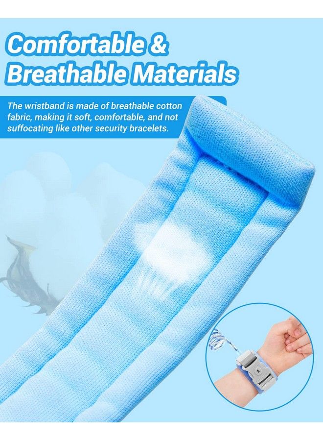 Kids Leash For Toddler Dr.Meter Reflective Anti Lost Wrist Link With Key & Lock 8.2Ft Safety Wristband Child Walking Harness For Supermarket Mall Airport Amusement Park Zoo Travel Blue