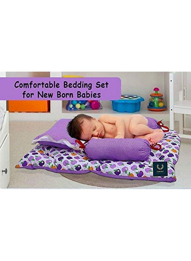 Baby Gift Set Of Complete Sleeping Essentials In One Pack(06 Months)(Total Items: 8) (Rubby Red & Purple Apple)