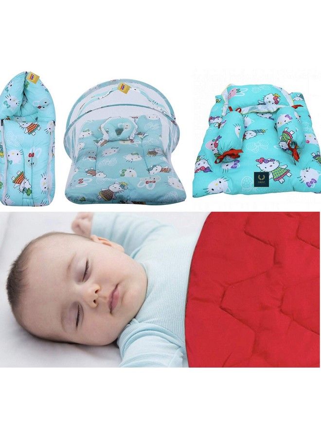 Baby Gift Set Of Complete Sleeping Essentials In One Pack(06 Months)(Total Items: 8) (Rubby Red & Pista Green)