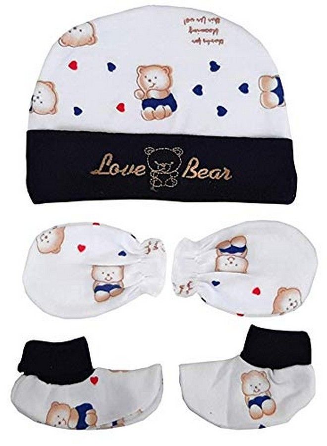 Newborn Baby Gift Pack Of Baby Botty ; Mittens ; Cap Set(Pack Of 2)(03 Months)