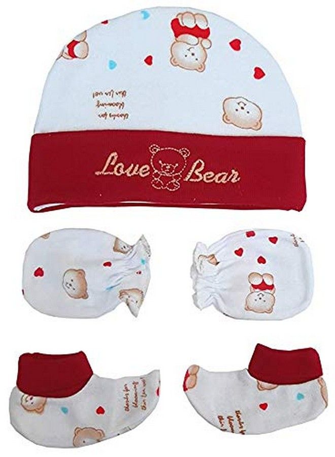 Newborn Baby Gift Pack Of Baby Botty ; Mittens ; Cap Set(Pack Of 2)(03 Months)