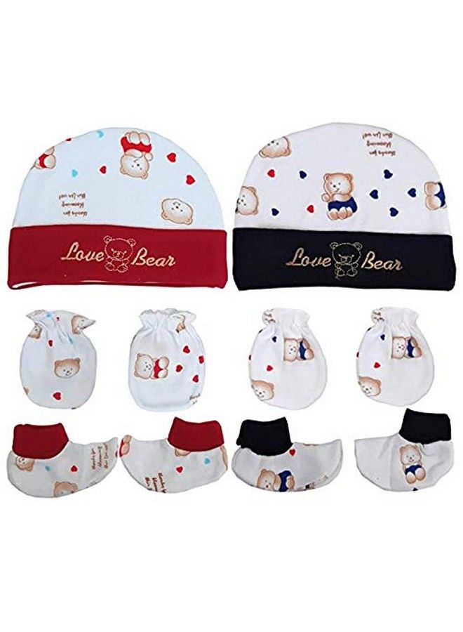 Newborn Baby Gift Pack Of Baby Botty ; Mittens ; Cap Set(Pack Of 2)(03 Months)