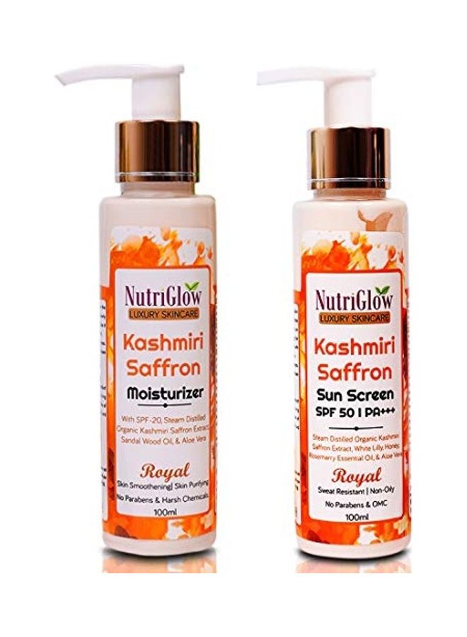 Pack Of 2 Kashmiri Saffron Moisturizer And Sun Screen Clear 100ml