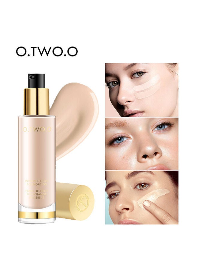 Full Coverage Liquid Foundation, Smoothing Makeup Base Concealer Foundation, Matte Wear Concealer Sun Block Cream, Minimizes Pores, Hides Wrinkles - Advanced Real Moisture Foundation(Pearly white)