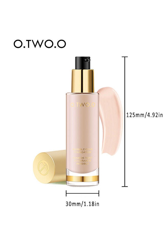 Full Coverage Liquid Foundation, Smoothing Makeup Base Concealer Foundation, Matte Wear Concealer Sun Block Cream, Minimizes Pores, Hides Wrinkles - Advanced Real Moisture Foundation(Pearly white)