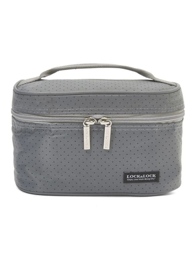 5-Piece Lunch Box With Bag Set Grey/Blue/White 19x10x15cm