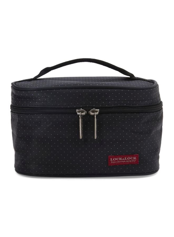2-Piece Lunch Box Set With Bag Black/Clear 7.9x3.7x5.5inch