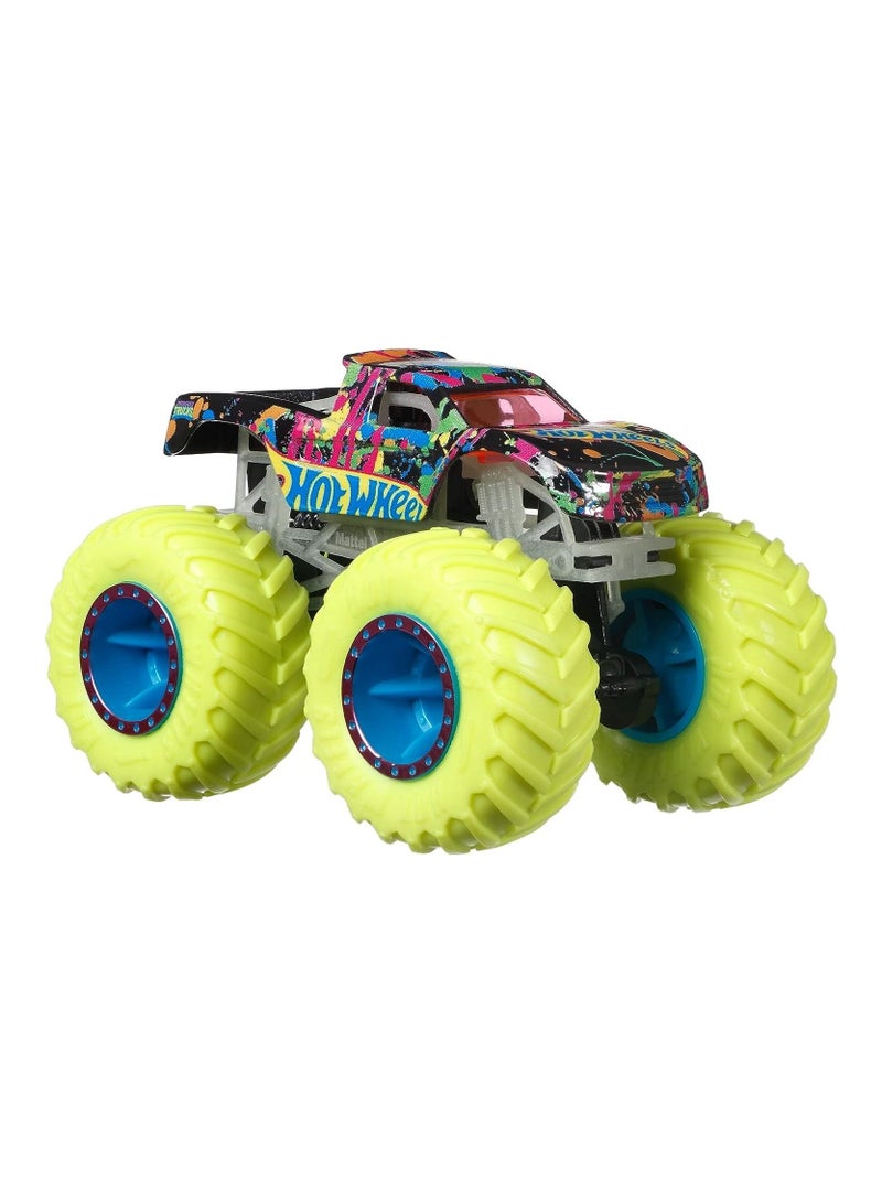 1-Piece Hotwheels Monster Trucks Glow In The Dark Diecast 1:64, Assorted/Style/Color May Vary