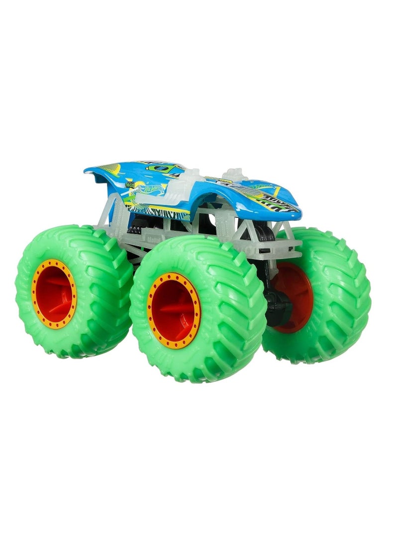 1-Piece Hotwheels Monster Trucks Glow In The Dark Diecast 1:64, Assorted/Style/Color May Vary