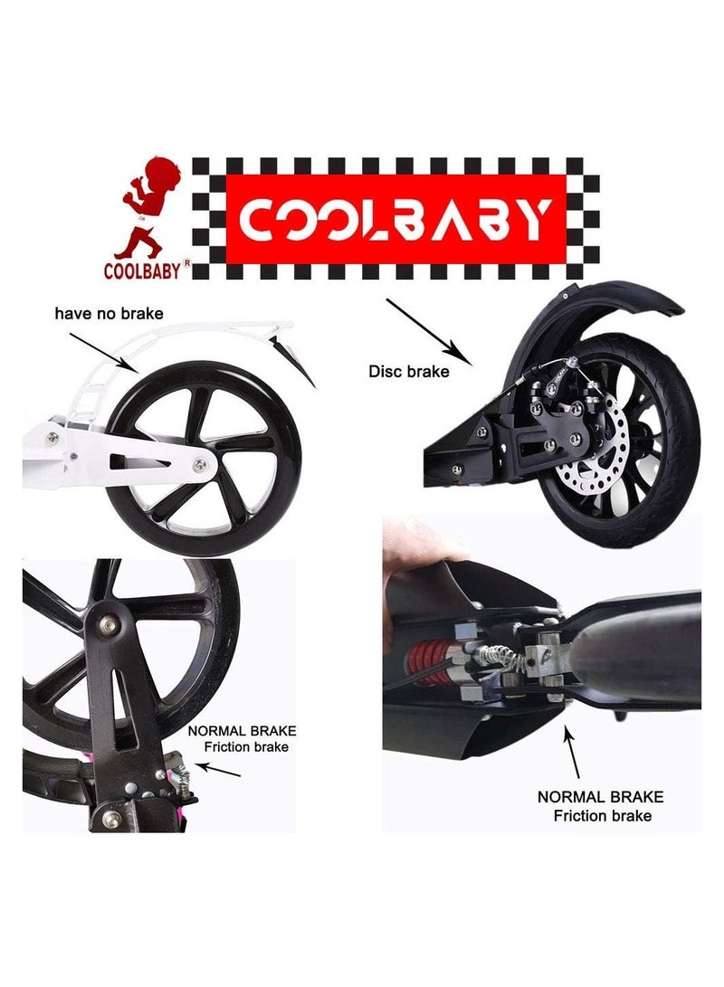 City Scooter with Dual Suspension Height Adjustable Folding Scooter with Big Wheels