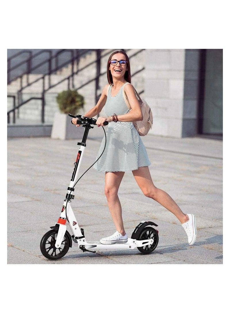 City Scooter with Dual Suspension Height Adjustable Folding Scooter with Big Wheels