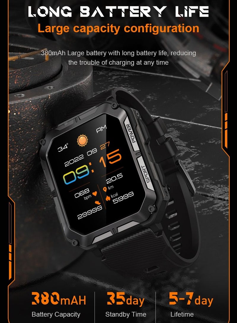 Smart Watch for Men Military Sports Smartwatch with Bluetooth Call IP68 1.83 inch Fitness Tracker