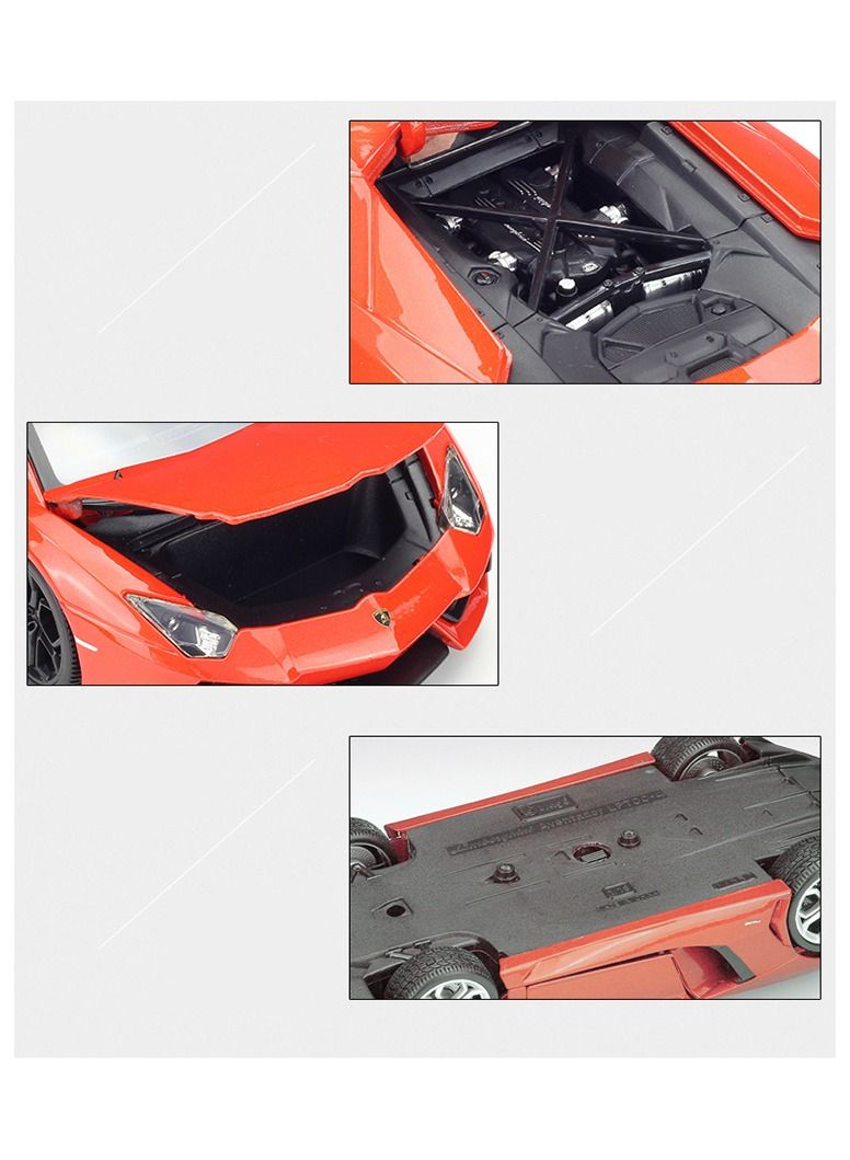 1:18 Scale Model Car Classic Scale Lamborghini Vehicles Model, Metal Alloy Pull Back Diecast Toy car Collectable Model Car with Sound and Light for Kids Boy Girl Gift