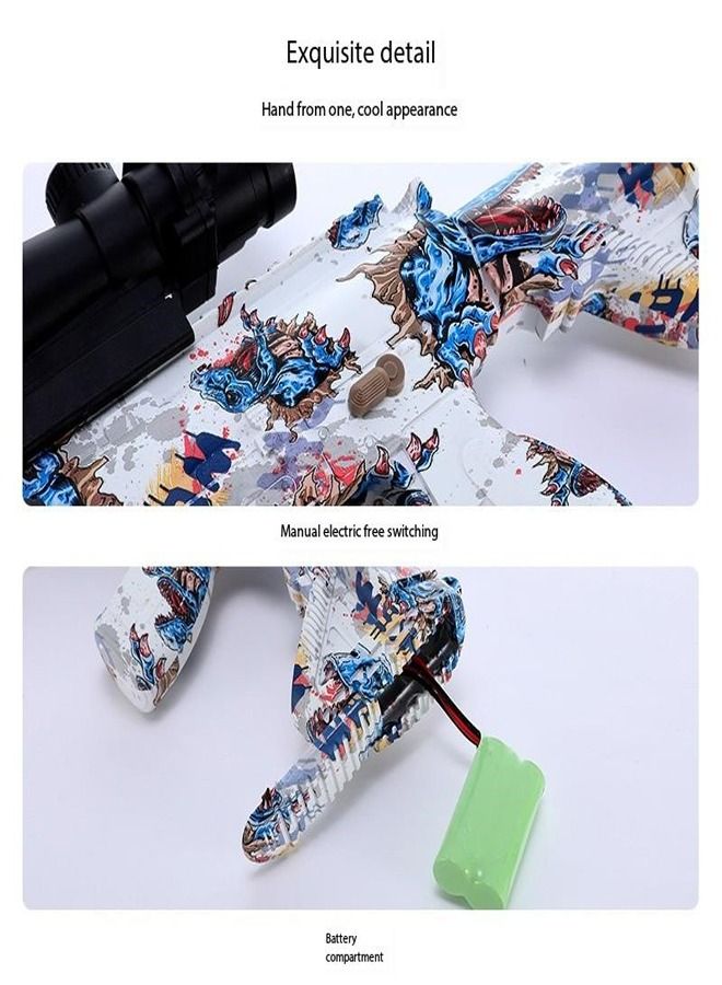 M416 Assault Rifle Shape Toy Gun Electric Automatic Hydrogel Balls Blaster Water Pallet Toy Gun Gel Balls Toy Gun with Scope and Silencer for Outdoor Activity Toy Gun Birthday Holiday Gift for Children