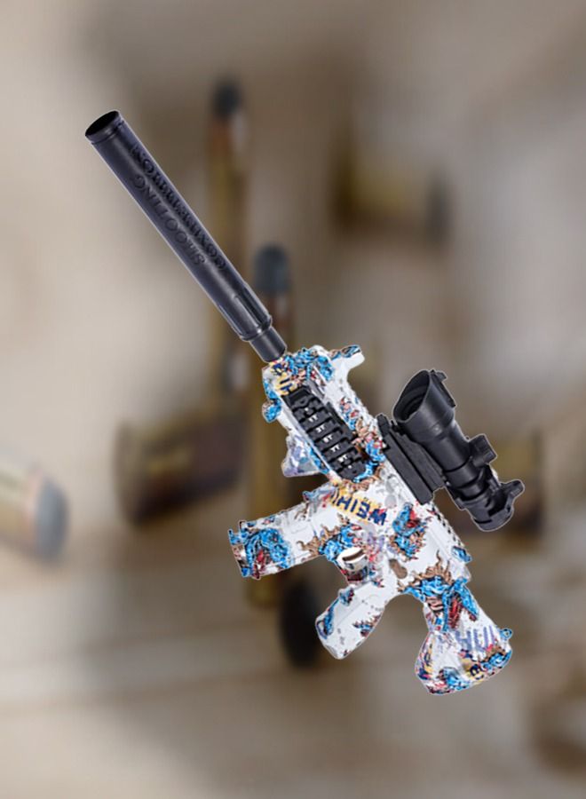 M416 Assault Rifle Shape Toy Gun Electric Automatic Hydrogel Balls Blaster Water Pallet Toy Gun Gel Balls Toy Gun with Scope and Silencer for Outdoor Activity Toy Gun Birthday Holiday Gift for Children