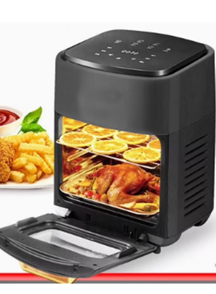 Air Fryer Oven, 16 Quart Airfryer Toaster Oven, 10-in-1 Digital Rotisserie Dehydrator Fryers Combo with Racks, 1400W Oil-less Air Fryer Combo With 4 Accessories