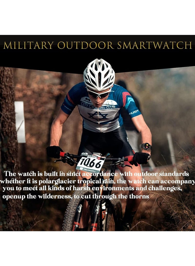 Men's Military Smart Watch,1.39 inch HD Screen Smartwatch with Bluetooth Call Heart Rate Sleep Monitor Outdoor Sports Watch for iOS Android