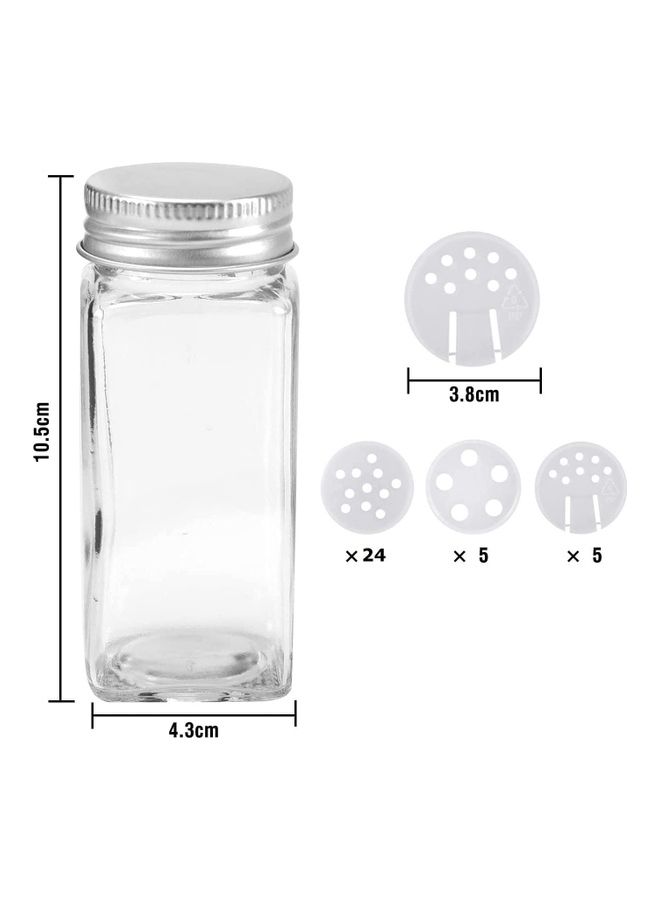 24-Piece Glass Spice Jar Set Multicolour 10.5x4.3cm