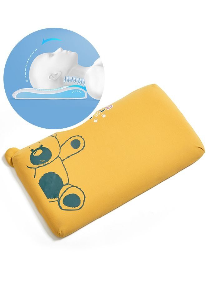 Memory Foam Pillow with Cooling Cover–Soft Breathable Flat Thin Toddler Pillow for Kids