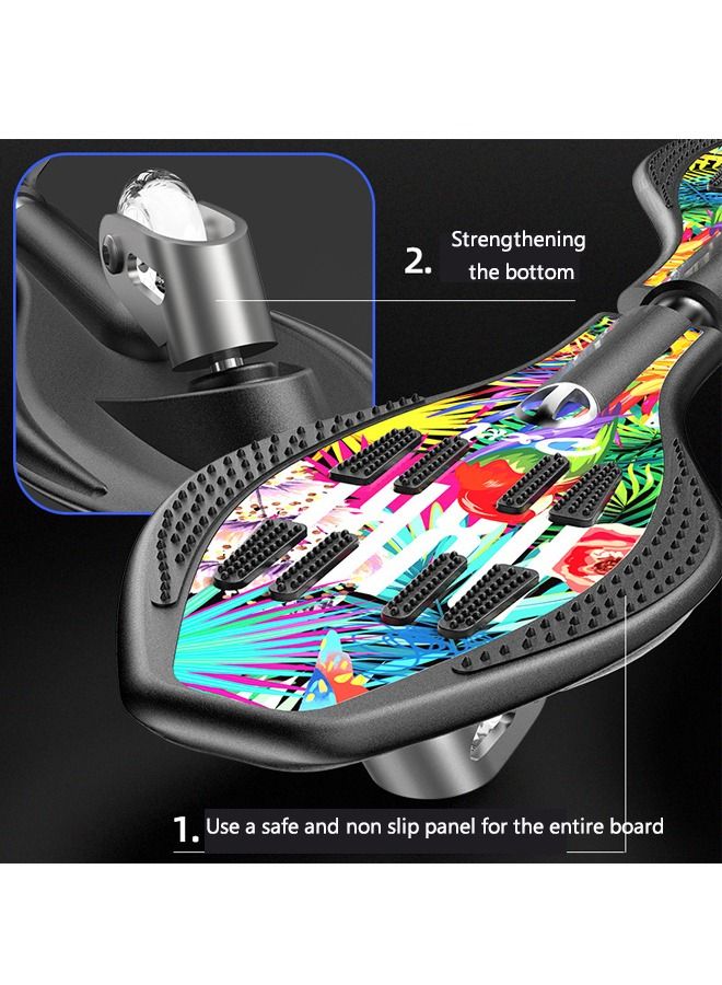 Skateboard Waveboard Caster Board Standard Complete Skateboards Unisex Lightweight Board Cool Skate Board for Beginner/Kids/Teens/Adult