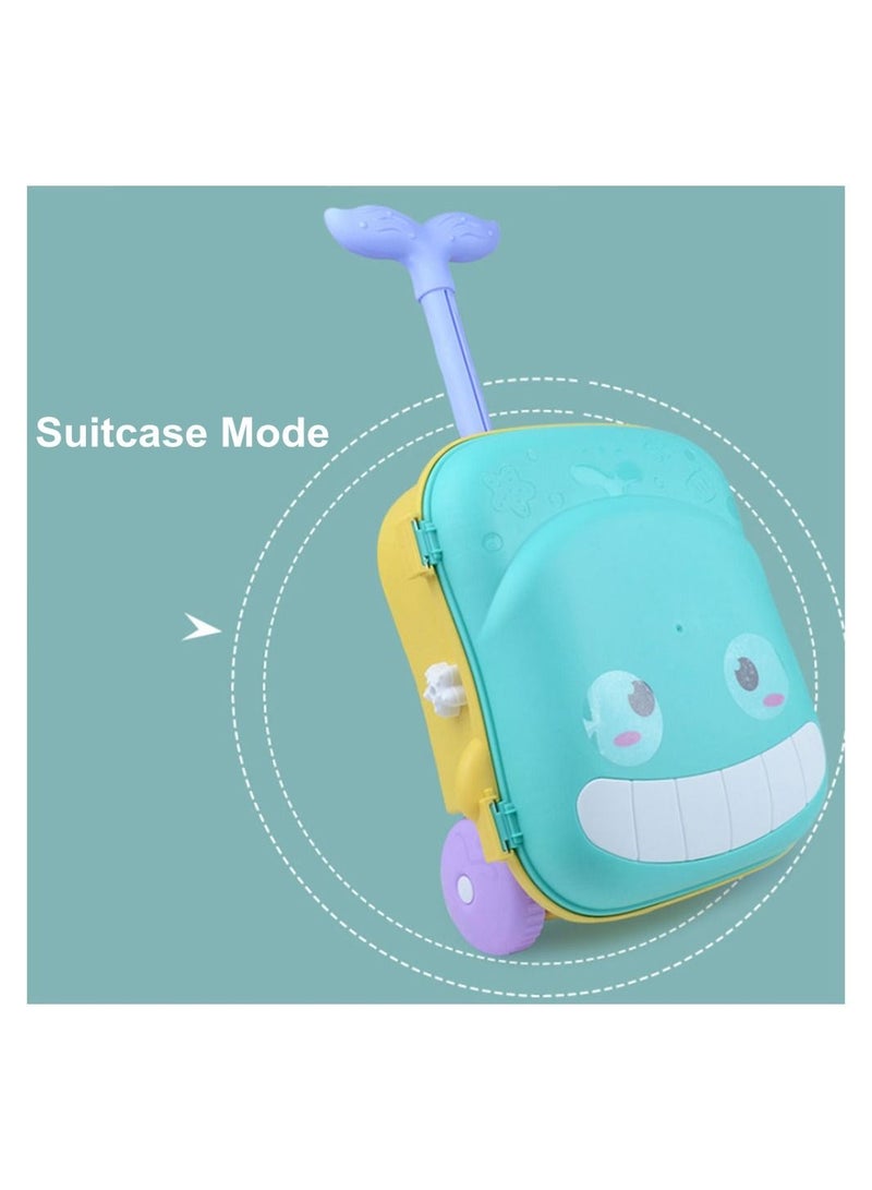 COOLBABY 8PCS Kids Beach Toy Set Luggage Trolley Case Trolley Case and Beach Toy 2 in 1