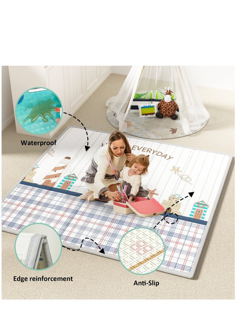 Baby Pen Baby Playpen Playpen with Pads Suitable for babies and toddlers Extra Large Baby Playpen with Pads Baby's Play Yard Grey 1.5*1.8m