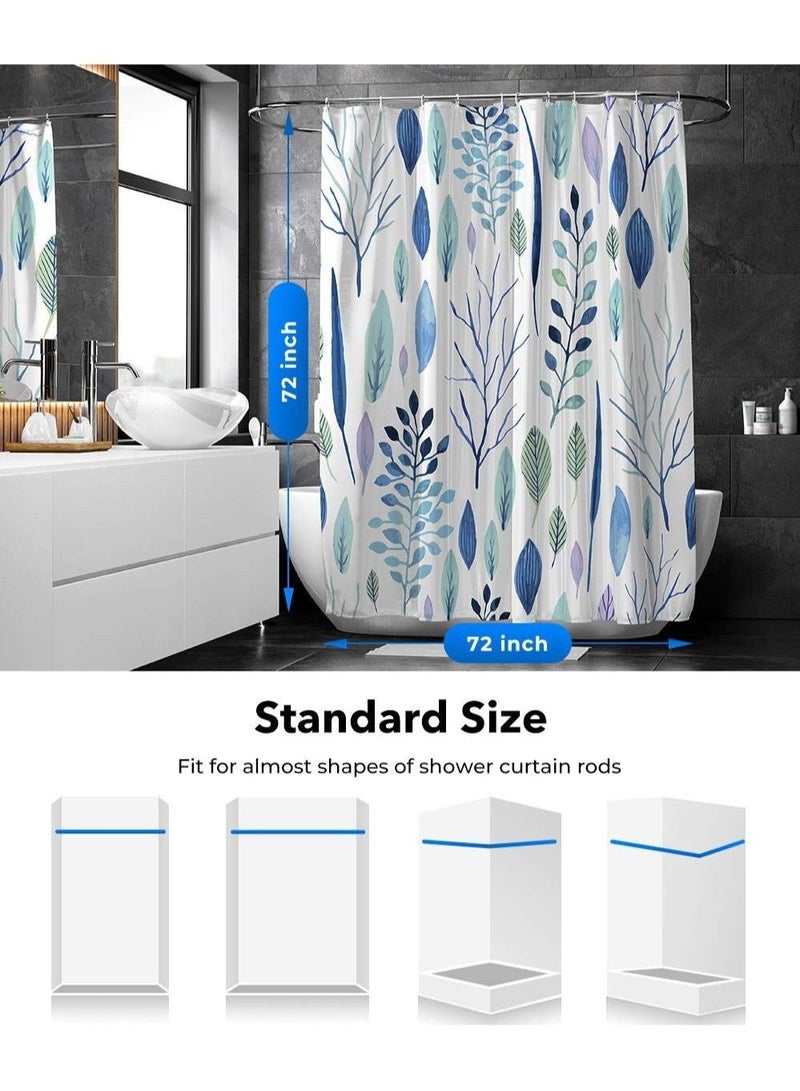 Shower Curtains Floral Shower Curtain Leaf Shower Curtain Plants Tropical Shower Curtain,Waterproof Fabric Shower Curtains for Bathroom 72x72 Inch