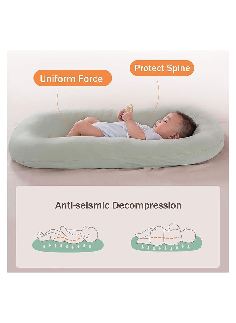 COOLBABY Baby Nest Baby Lounger Soft Organic Cotton Breathable Lounger for 0 to 18 Months Newborn Lounger for Baby Baby Lounger for Newborn