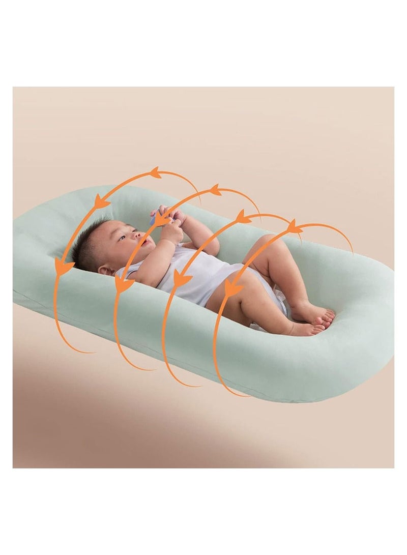 COOLBABY Baby Nest Baby Lounger Soft Organic Cotton Breathable Lounger for 0 to 18 Months Newborn Lounger for Baby Baby Lounger for Newborn