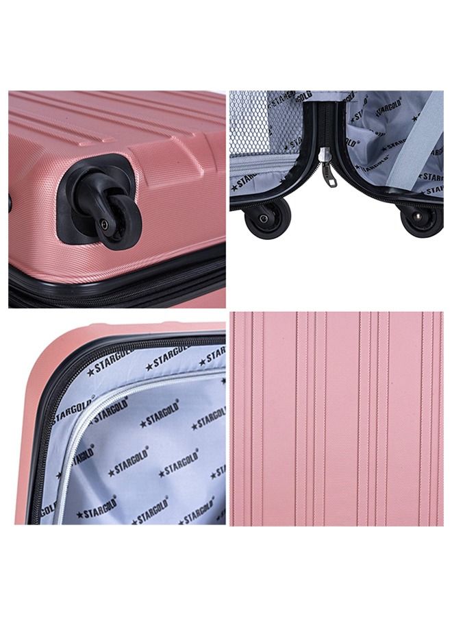 4 Pack Of Hardside Spinner Number Locked Luggage Trolley