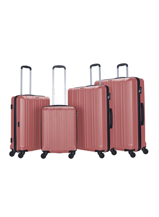 4 Pack Of Hardside Spinner Number Locked Luggage Trolley