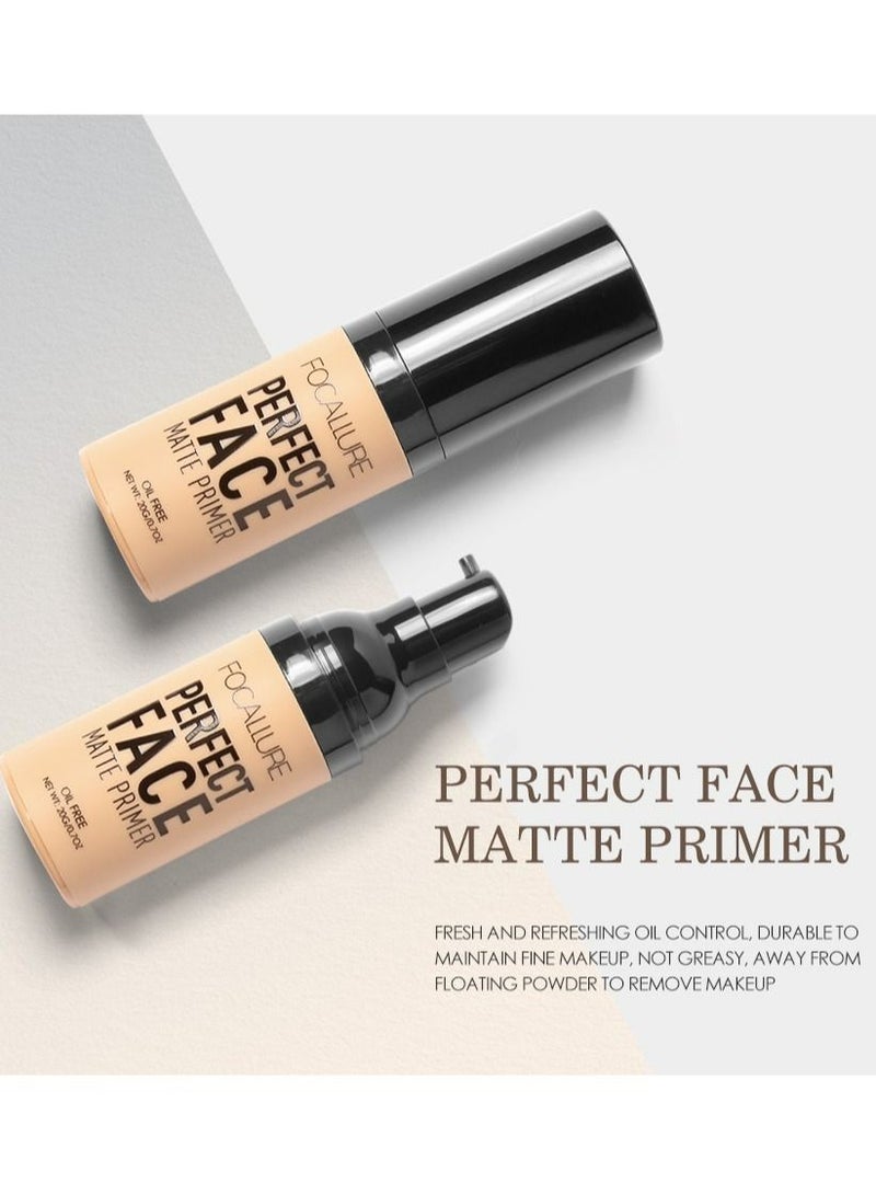 Set of Perfect Face Matte Primer Concealer with High Cover Brush Soft Matte Complete Concealer -#1