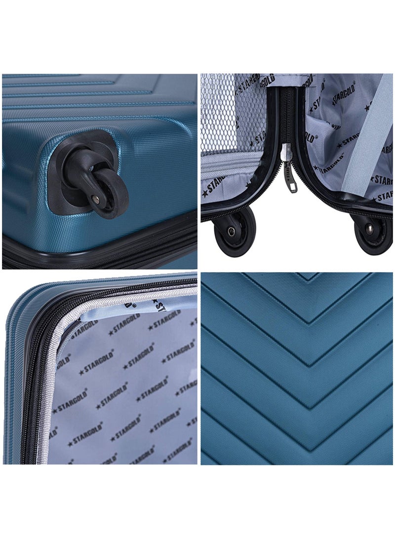 4 Pack Of Hardside Spinner Number Locked Luggage Trolley