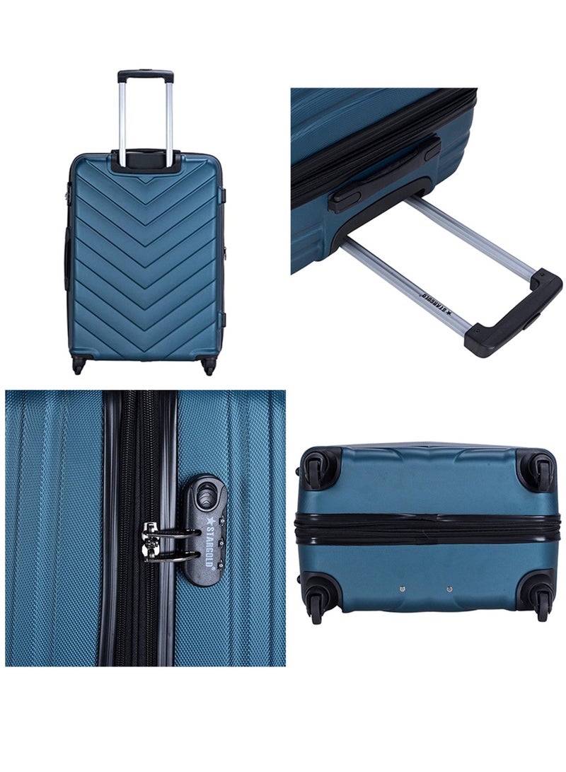 4 Pack Of Hardside Spinner Number Locked Luggage Trolley