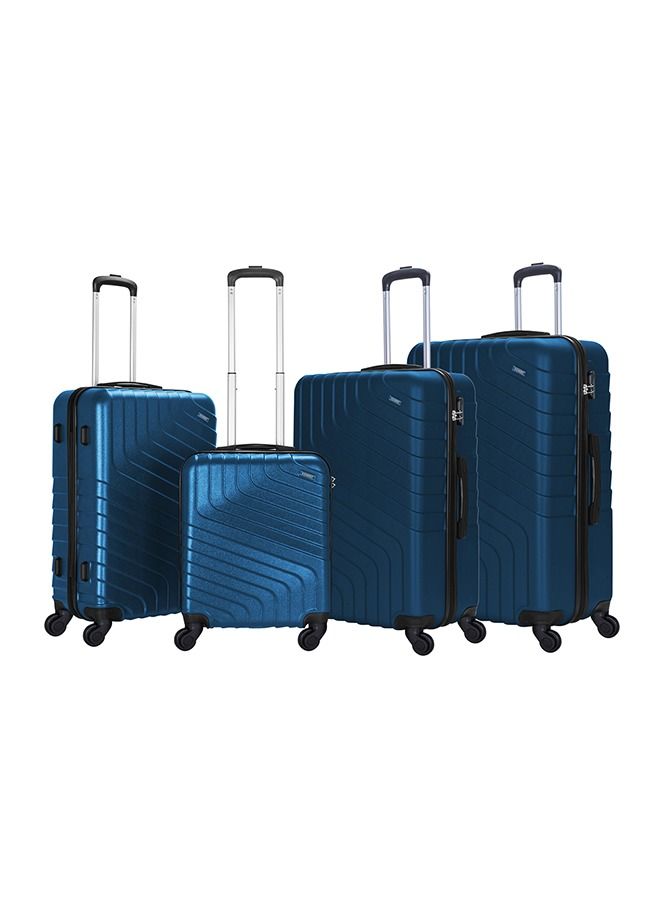 4 Pack Of Hardside Spinner Number Locked Luggage Trolley