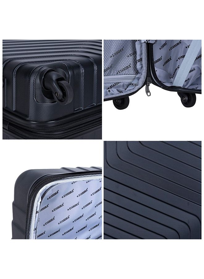4 Pack Of Hardside Spinner Number Locked Luggage Trolley