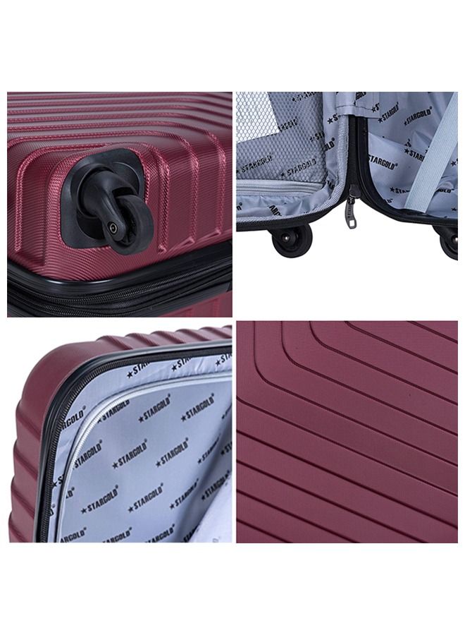 4 Pack Of Hardside Spinner Number Locked Luggage Trolley