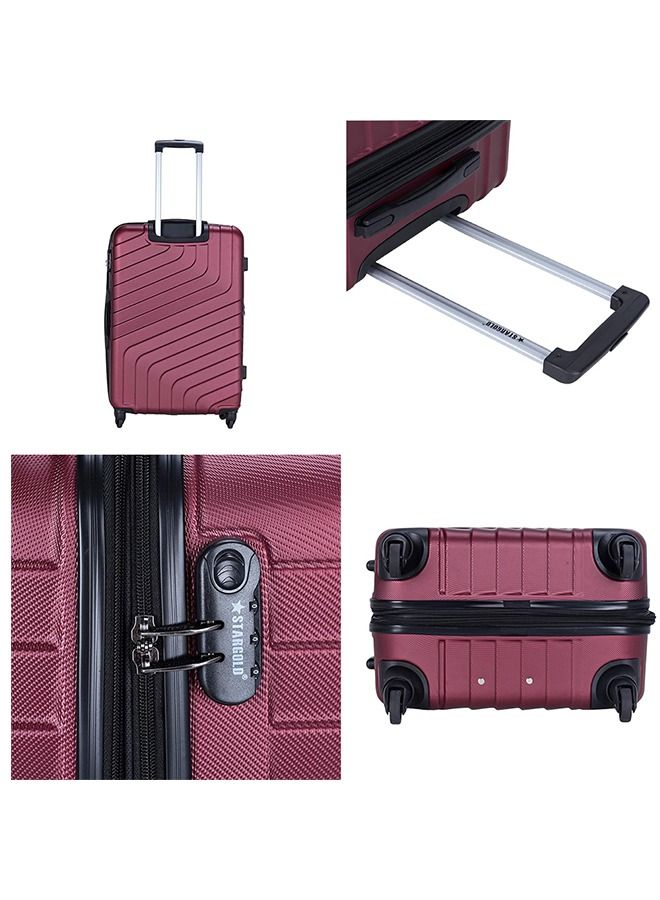 4 Pack Of Hardside Spinner Number Locked Luggage Trolley