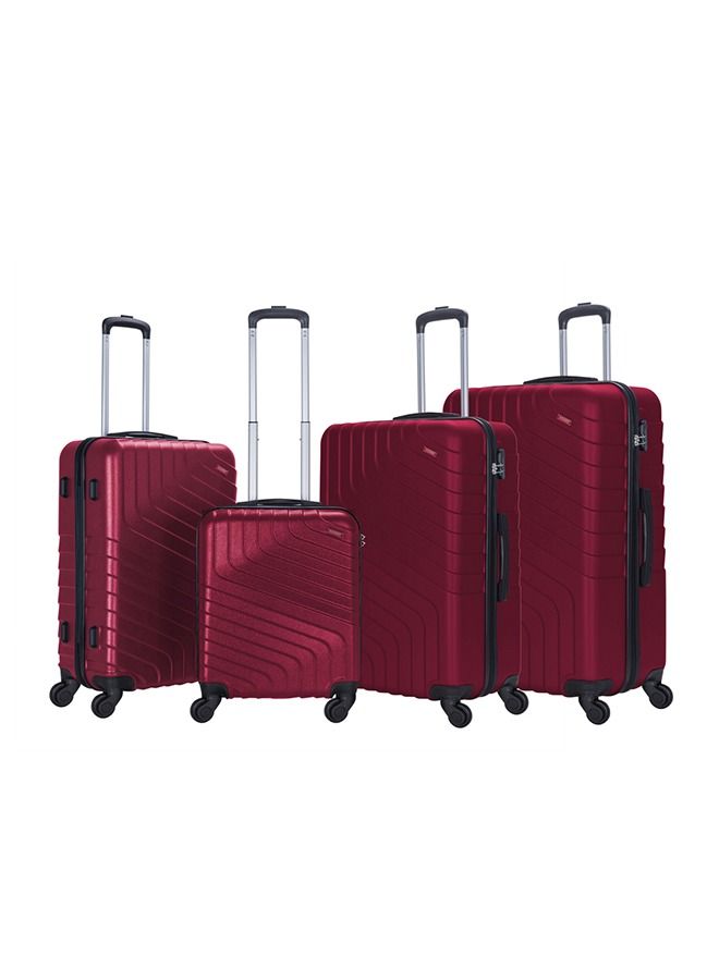 4 Pack Of Hardside Spinner Number Locked Luggage Trolley
