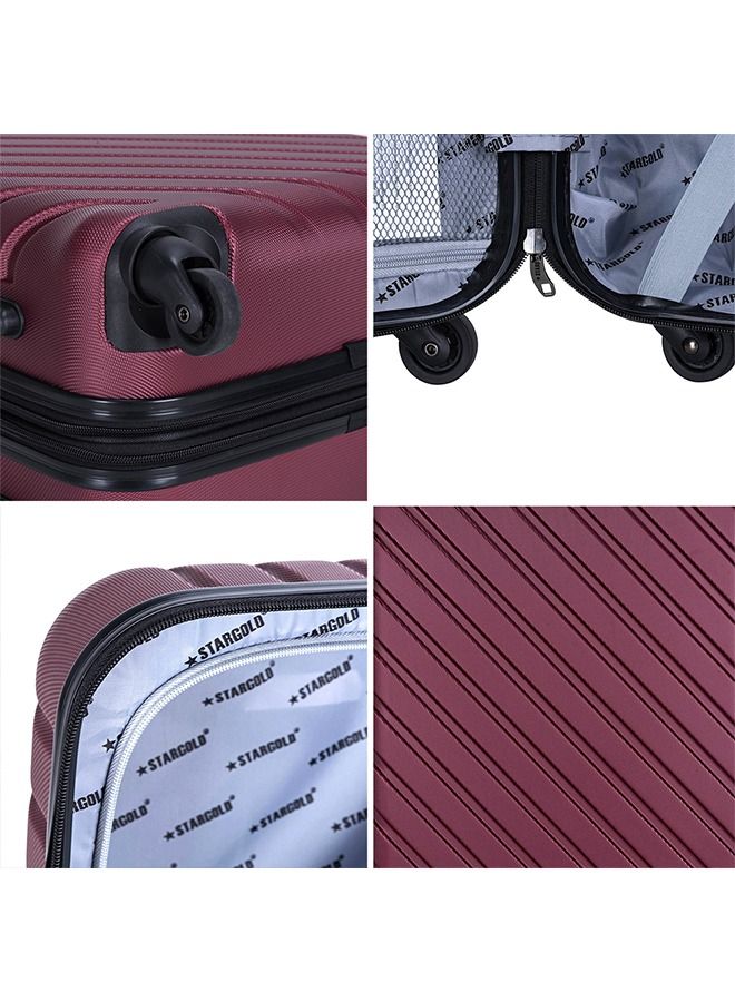 4 Pack Of Hardside Spinner Number Locked Luggage Trolley