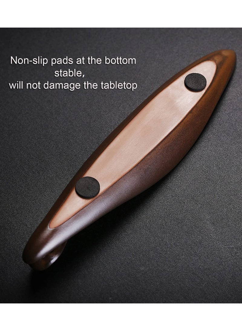 Incense Stick Holder with 3 Holes, 9 Inch Length Ceramic Incense Ash Cather for Counters, Meditation Room, Yoga, Home, Office, Brown