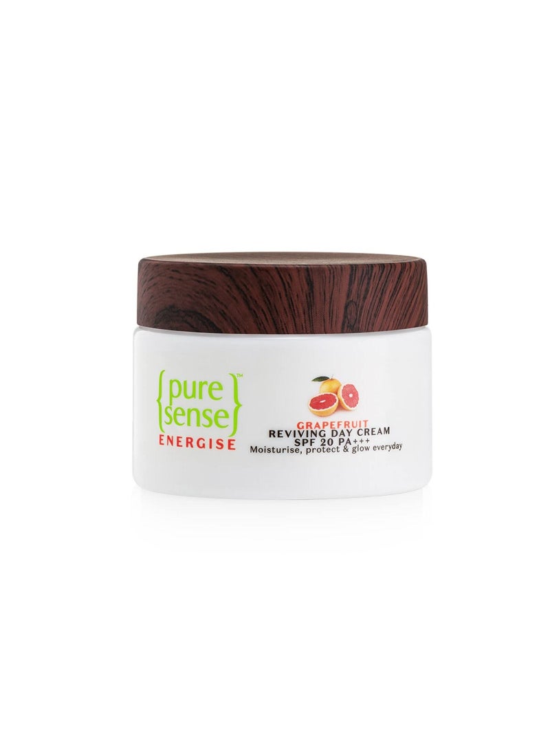 PureSense Vitamin C Grapefruit Reviving Day Cream with SPF 20 Vitamin C Face Moisturizer Sun Protection Deep Moisturization For Women 50g