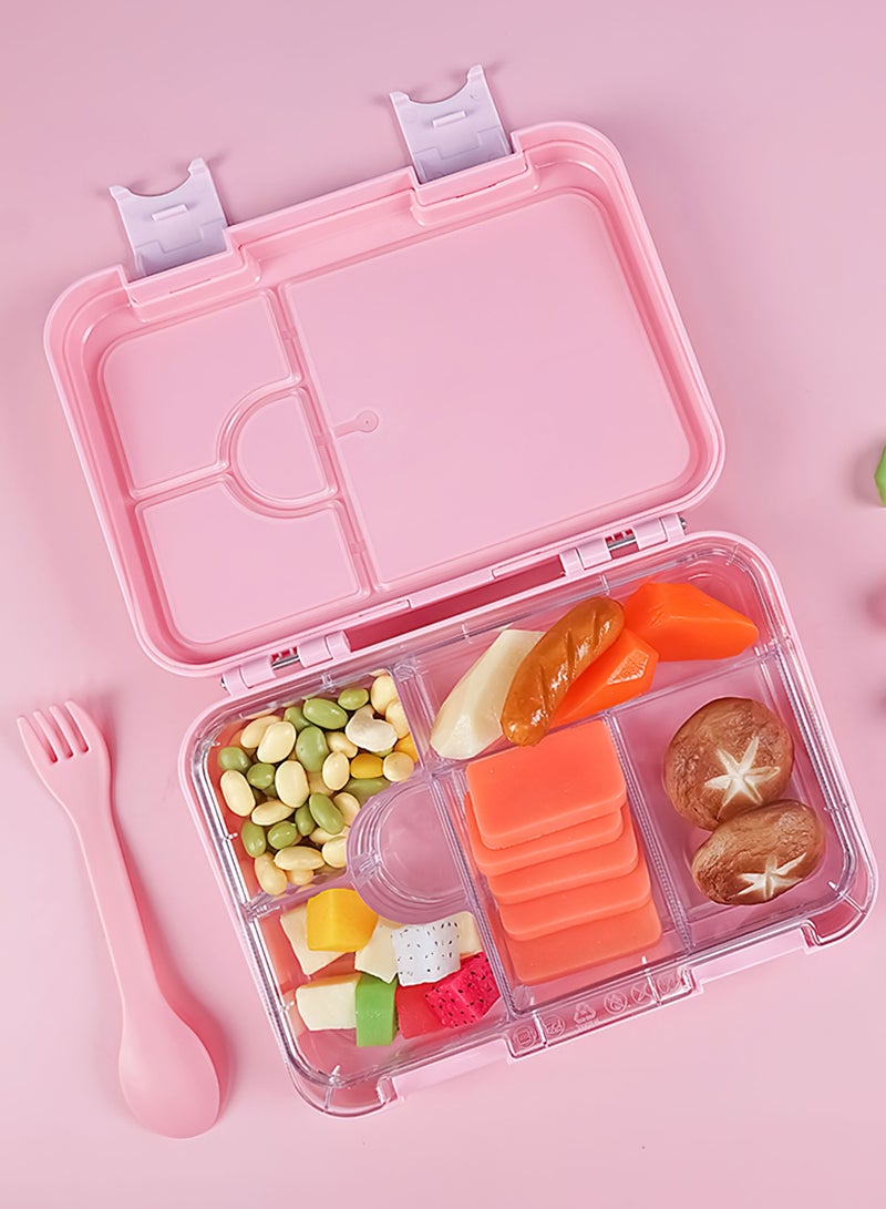Lunch Box for Kids school bento style 4 6 Conertible Compartments, Portion Lunch Box,  Food Graded Materials BPA FREE & LEAK PROOF,  Made of Triton, Pink Unicorn
