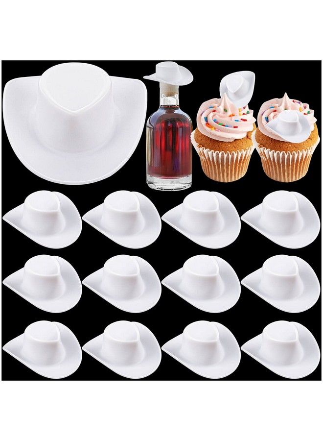 20Pcs Mini Western Cowboy Hat Plastic Cute Doll Hats Miniature Cowboy Cowgirl Hat Party Hat For Pretend Play Dollhouse Decoration