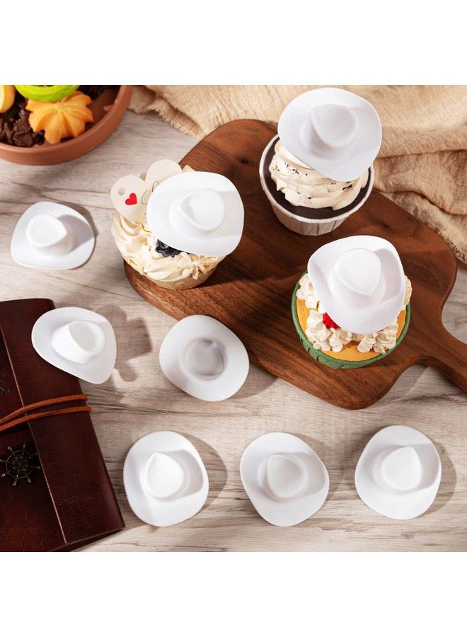 20Pcs Mini Western Cowboy Hat Plastic Cute Doll Hats Miniature Cowboy Cowgirl Hat Party Hat For Pretend Play Dollhouse Decoration