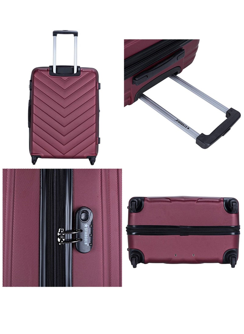 4 Pack Of Hardside Spinner Number Locked Luggage Trolley