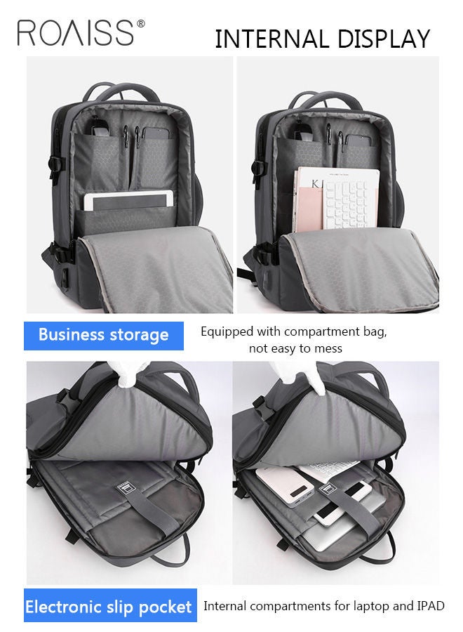 Large Travel Backpack Carry On Backpack Expandable Airline Airplane Approved Weekender Backpack Hiking Backpack Laptop Backpack with USB Charging Port Waterproof Backpack