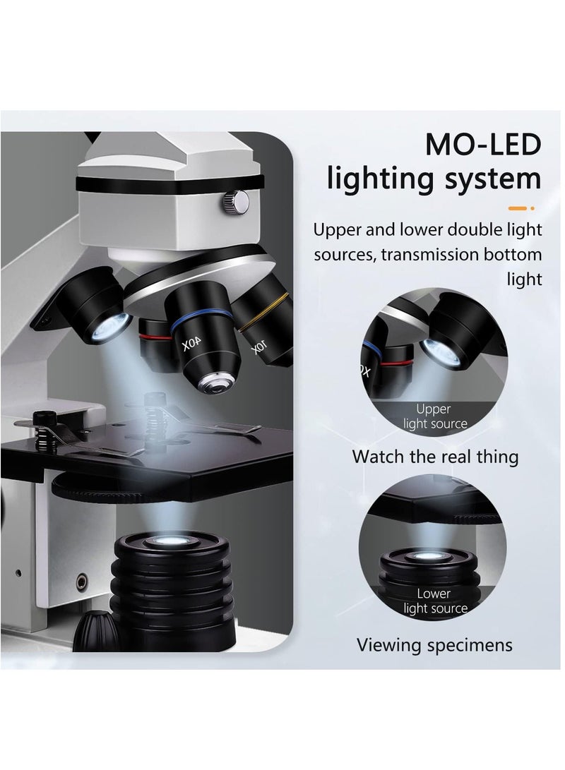 Powerful 100X-2000X Microscopes for Kids & Adults - Ideal for Home & School Labs with Slides & Phone Adapter